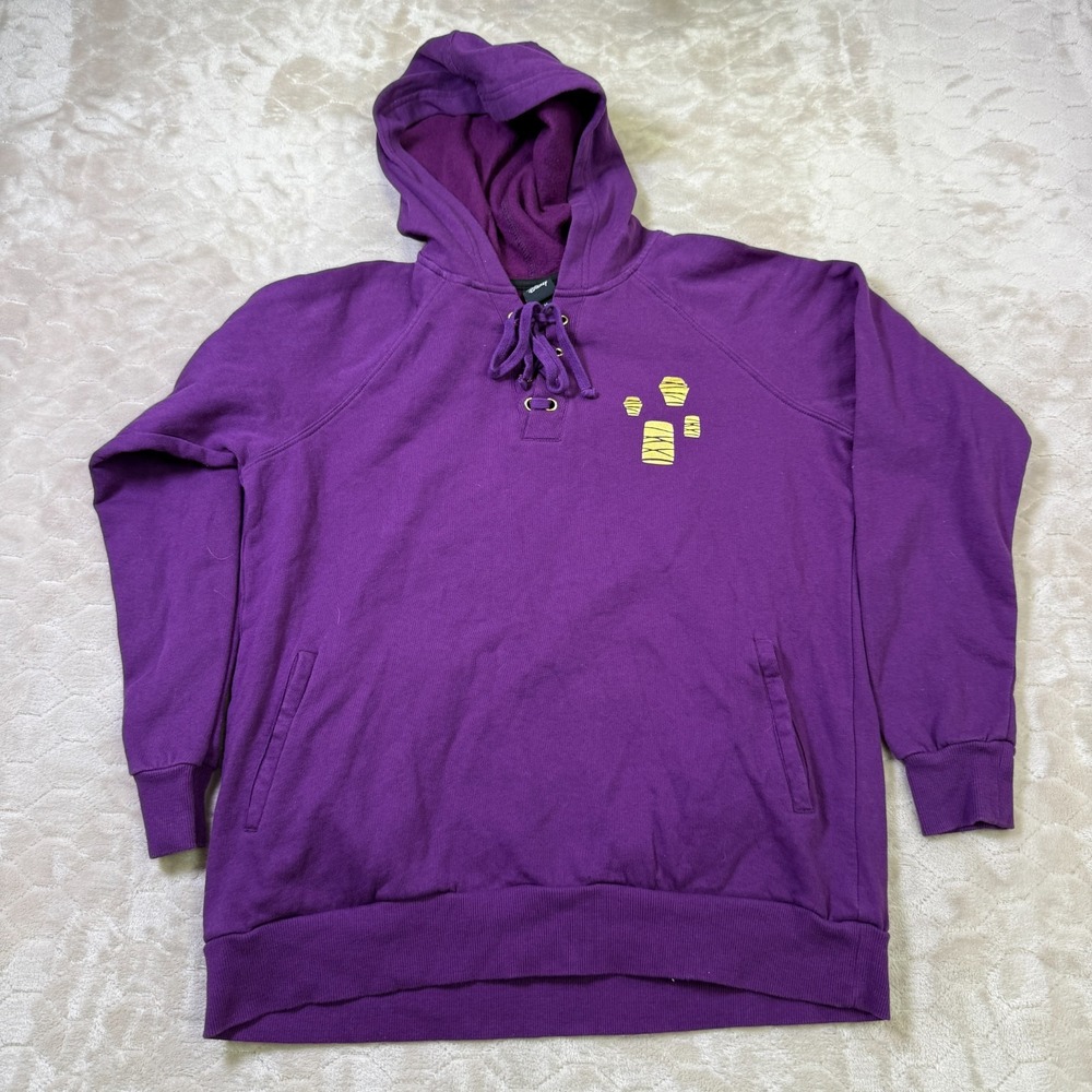 Disney Tangled Purple & Gold Lace-Up Hoodie Sz Medium 2018 Gold Foil